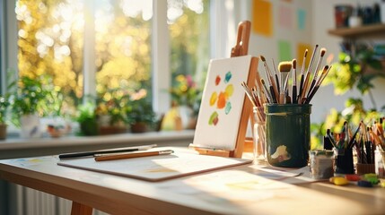 Create a calming art therapy studio for mental health retreats