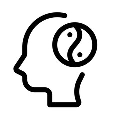 yin and yang icon with line style, perfect for user interface projects