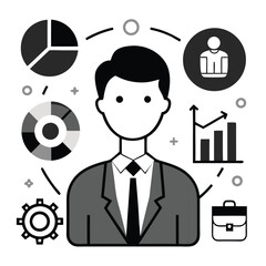 Business Concept Featuring Financial Planning Vector Style Illustration Design