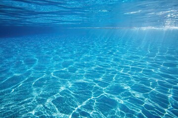 Obraz premium A deep blue pool water background with a subtle gradient of colors, gradient, deep blue pool water, hues, ethereal, surreal