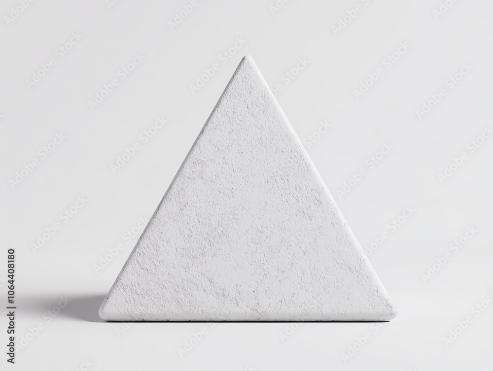 Aufkleber Triangular white shape on a white isolated background, ideal for use in design projects or as a background element.