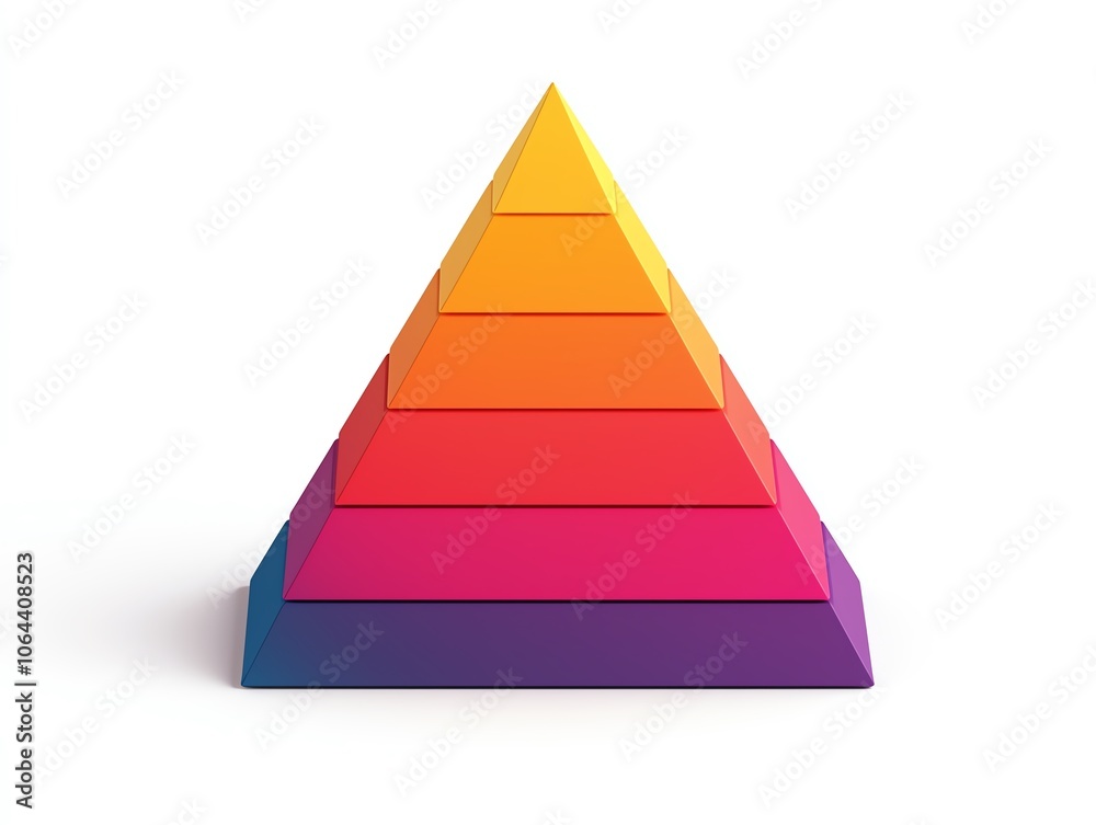 Aufkleber a colorful layered pyramid composed of vibrant segments, showcasing a gradient of colors from yellow