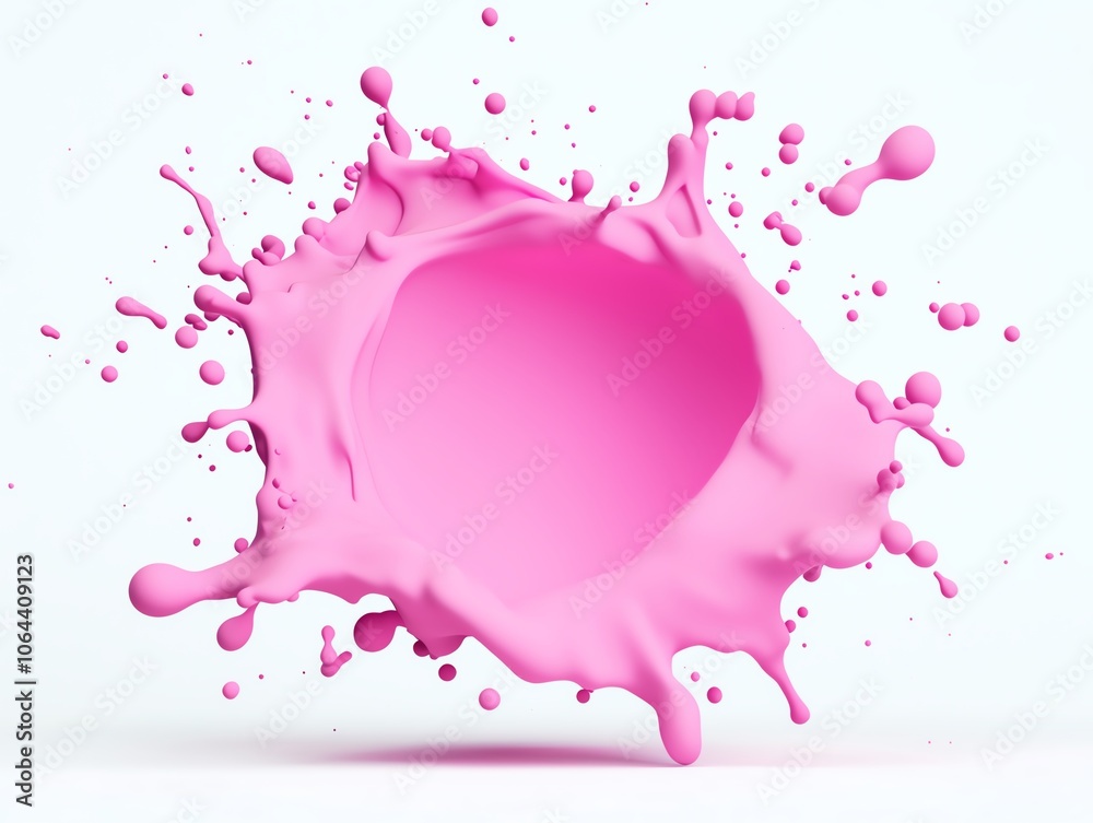Aufkleber a vibrant splash of pink paint isolated on a white background, capturing the dynamic movement and te