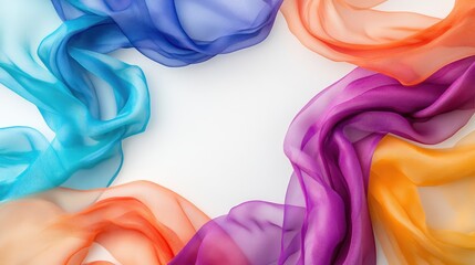 Obraz premium Colorful Silk Scarves in Flowing Arrangement