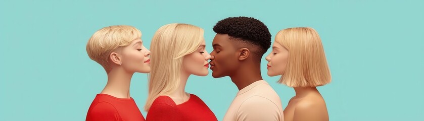 Diverse group embracing respect, harmony, and shared humanity, flat design illustration