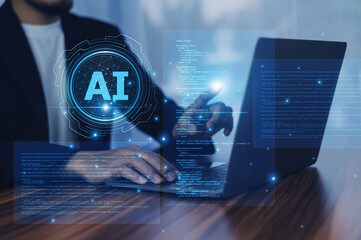 Programmer use AI technology to optimize database management, allowing rapid data processing and...