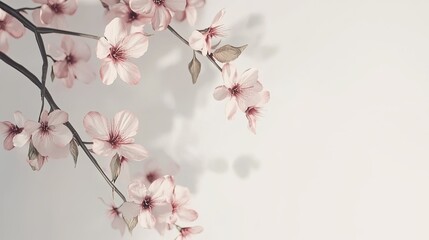 Obraz premium Elegant Pink Blooms on a Light Background