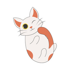 Cute Cartoon Cat Character. Vector Illustration in Cute Expression.