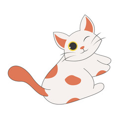 Cute Cartoon Cat Character. Vector Illustration in Cute Expression.