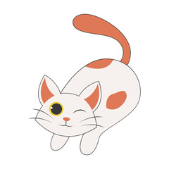 Cute Cartoon Cat Character. Vector Illustration in Cute Expression.