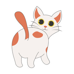 Cute Cartoon Cat Character. Vector Illustration in Cute Expression.