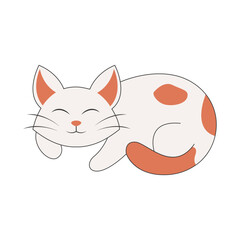 Cute Cartoon Cat Character. Vector Illustration in Cute Expression.