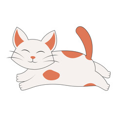 Cute Cartoon Cat Character. Vector Illustration in Cute Expression.