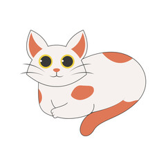 Cute Cartoon Cat Character. Vector Illustration in Cute Expression.