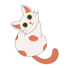 Cute Cartoon Cat Character. Vector Illustration in Cute Expression.