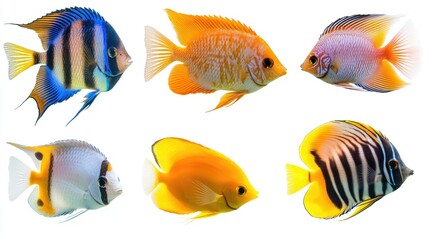 Fototapeta premium Colorful Tropical Fish Collection in Bright Display