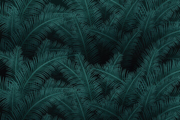 Green tropical vector background. Green plants, gorgeous greenery. Stylish fashion banner.