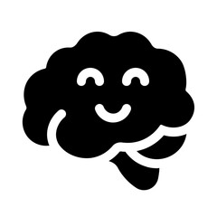 happy mind icon with glyph style, perfect for user interface projects