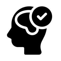 acceptance icon with glyph style, perfect for user interface projects