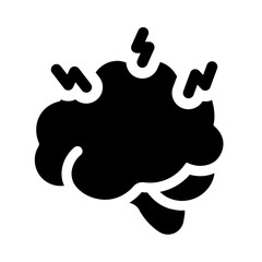 distracted mind icon with glyph style, perfect for user interface projects