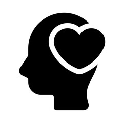 love yourself icon with glyph style, perfect for user interface projects