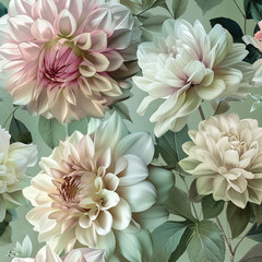 Sophisticated Floral Background with Dahlias