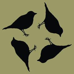 ceramic and tile designs with bird motifs in soft colors