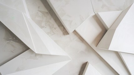 Fototapeta premium Fashionable and Minimalist White Geometric Background - a chic and elegant visual. The fashionable minimalist white background with geometric patterns is both stylish and captivating