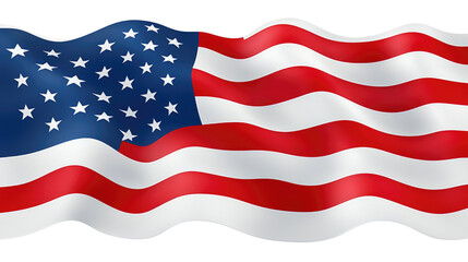 Fototapeta premium American flag cut out on white background 
