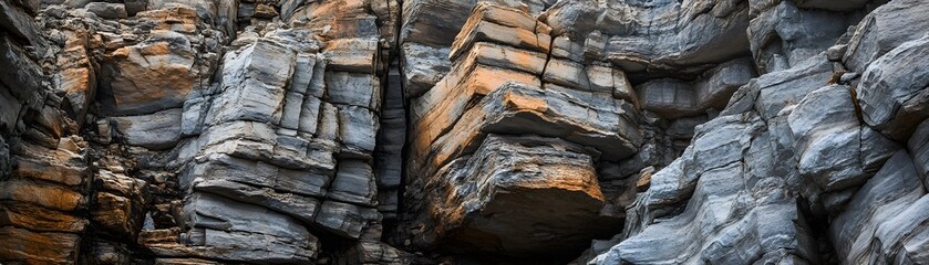 A Close-Up of Rugged, Multicolored Rock Formations