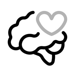love the mind icon with duoline style, perfect for user interface projects