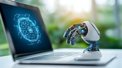 Collection of technology icons including neural networks machine learning and smart robots on a clean white background  Digital technology science and innovation concept