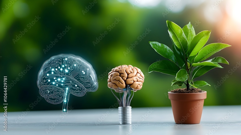 Leinwandbilder Set of icons representing intelligence data mining cognitive processes and digital transformation on a clean white background  Conceptual graphics for technology programming analytics and innovation