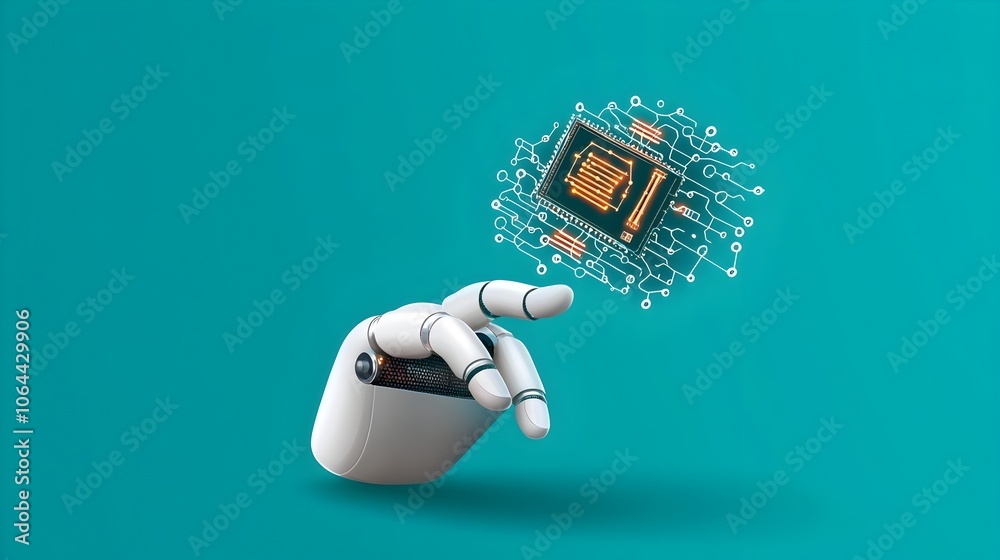 Aufkleber Intelligence Icons with Neural Networks Big Data Symbols and Automation Tools Displayed on a Clean White Background  Conceptual of Modern Technology and Digital Innovation