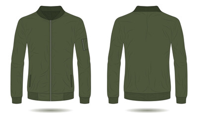 Green men bomber jacket mockup