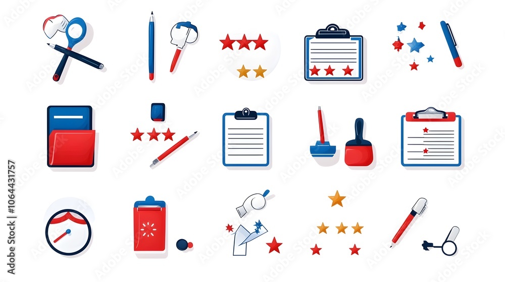 Leinwandbilder icons collection for survey and feedback processes featuring symbols such as questionnaires rating s