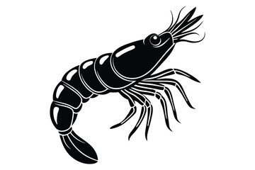 shrimp silhouette vector illustration