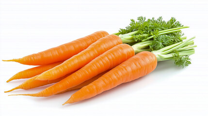 fresh carrots isolated on white background 