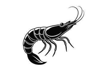 shrimp silhouette vector illustration