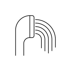Outline shower icon, Morning routine icon