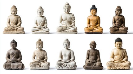 Buddha Statues Collection Displaying Various Styles