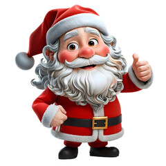Santa giving a thumbs up png 3D cartoon style Santa clause 