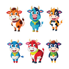 set of funny animals