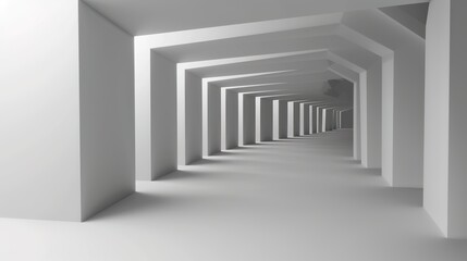 Fototapeta premium White Gray Perspective Stage Background - a unique and captivating visual. The white and gray stage backdrop with perspective creates an enchanting and alluring scene.