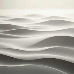 Fototapeta premium Monochrome wavy lines in shades of gray flowing across a light background for a soft, calming abstract look.