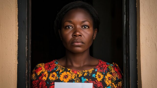 A woman staring at an eviction notice on her door, facing homelessness due to the housing crisis   eviction, housing crisis, poverty