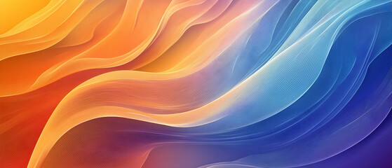 Obraz premium Abstract wavy background with blue and orange colors.
