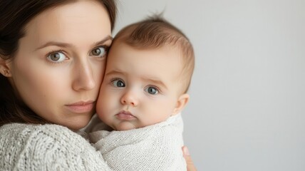 Mother holding her baby, overwhelmed with emotions, facing postpartum hormonal changes   emotional overwhelm, hormonal shifts