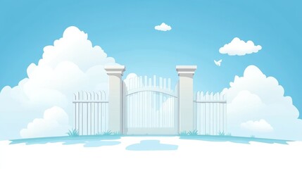 Fototapeta premium Gate to heaven. Vector gate to heaven.