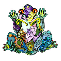 Colorful Frog Drawing with Animals Incorporated